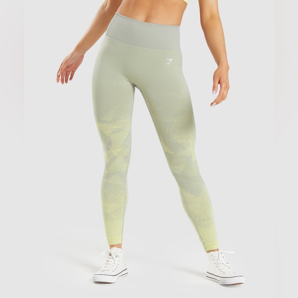 Sz XL GYMSHARK ADAPT OMBRE SEAMLESS LEGGINGS new no tags sky blue - Picture 1 of 13